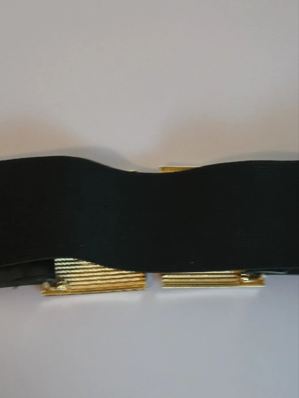 Gold Crystal Rectangle Buckle Elastic Waist Belt